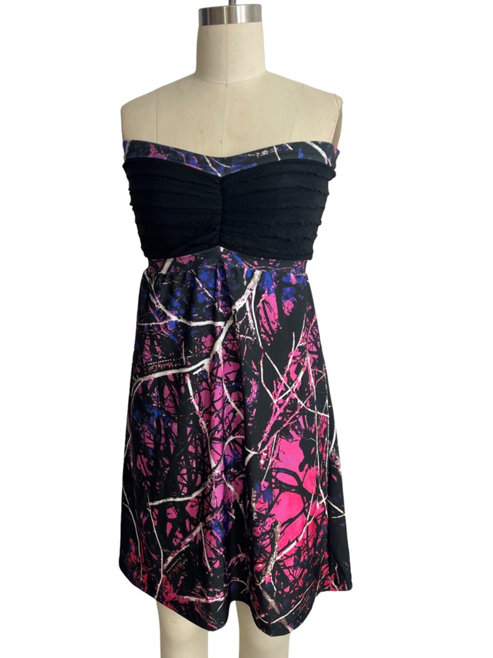 Black Pink Muddy Camo Dress Camo Wedding Bridesmaid Dress Camouflage